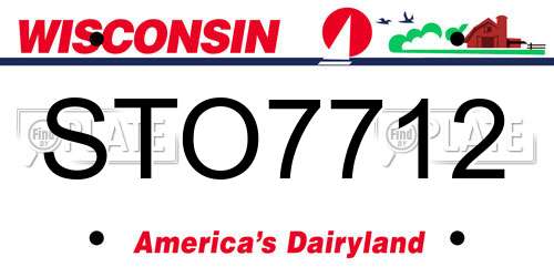 STO7712 Wisconsin License Plate