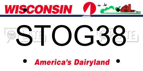 STOG38 Wisconsin License Plate