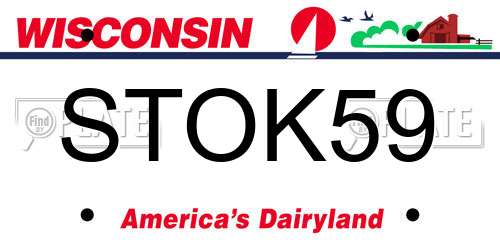 STOK59 Wisconsin License Plate