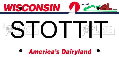 STOTTIT Wisconsin License Plate
