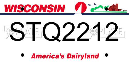 STQ2212 Wisconsin License Plate
