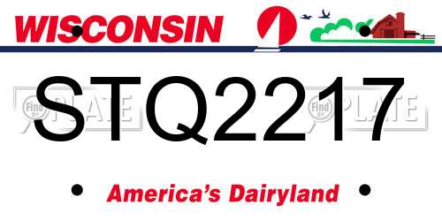 STQ2217 Wisconsin License Plate