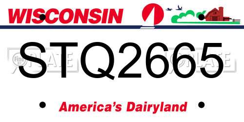 STQ2665 Wisconsin License Plate
