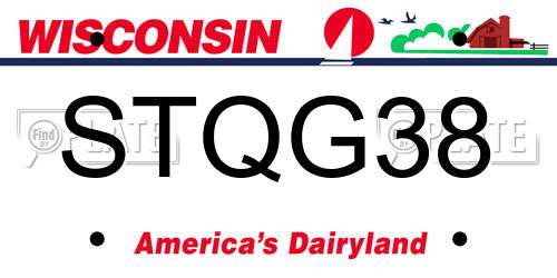 STQG38 Wisconsin License Plate