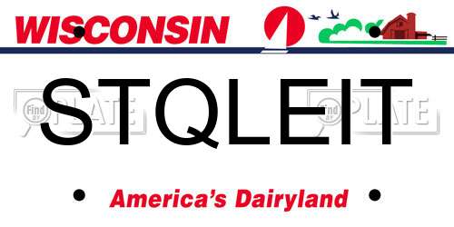 STQLEIT Wisconsin License Plate