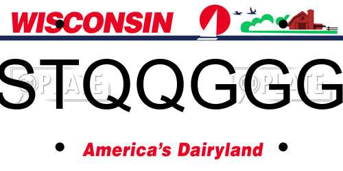 STQQGGG Wisconsin License Plate