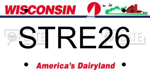 STRE26 Wisconsin License Plate