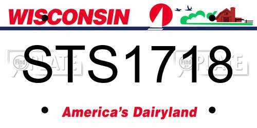 STS1718 Wisconsin License Plate