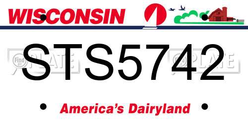 STS5742 Wisconsin License Plate