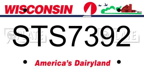 STS7392 Wisconsin License Plate