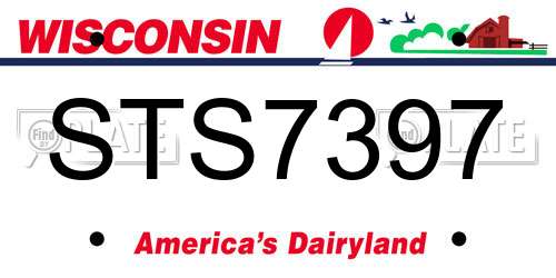 STS7397 Wisconsin License Plate
