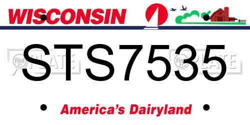 STS7535 Wisconsin License Plate