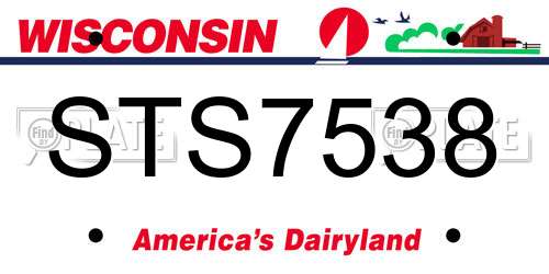 STS7538 Wisconsin License Plate