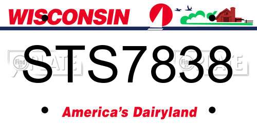 STS7838 Wisconsin License Plate