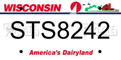 STS8242 Wisconsin License Plate