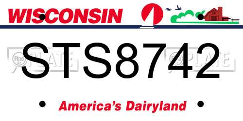 STS8742 Wisconsin License Plate