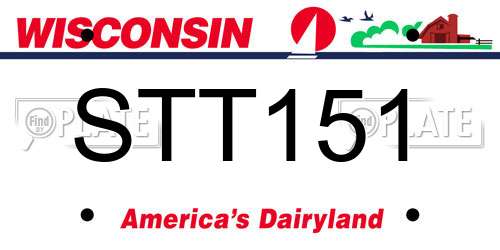 STT151 Wisconsin License Plate