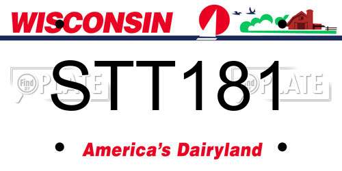 STT181 Wisconsin License Plate