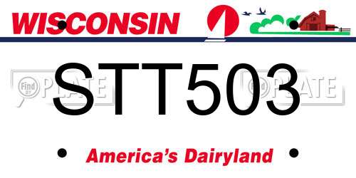 STT503 Wisconsin License Plate