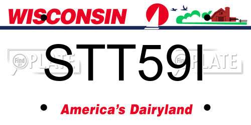 STT59I Wisconsin License Plate