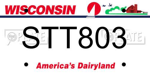 STT803 Wisconsin License Plate