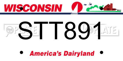 STT891 Wisconsin License Plate