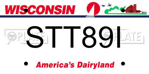 STT89I Wisconsin License Plate