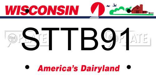 STTB91 Wisconsin License Plate
