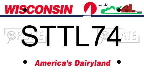 STTL74 Wisconsin License Plate