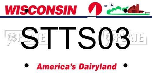 STTS03 Wisconsin License Plate