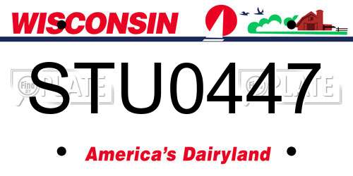 STU0447 Wisconsin License Plate