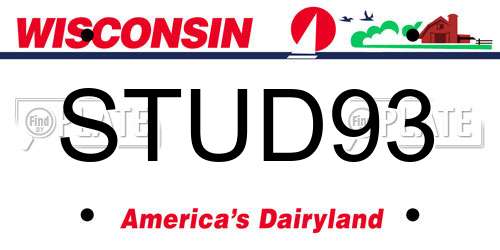 STUD93 Wisconsin License Plate