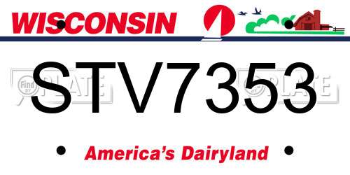 STV7353 Wisconsin License Plate