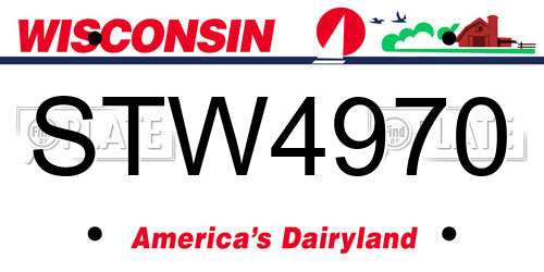 STW4970 Wisconsin License Plate