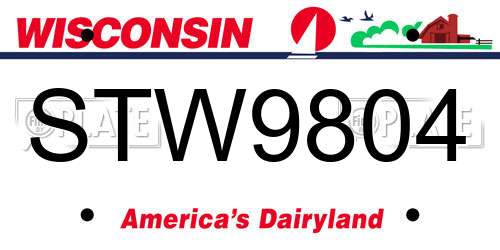 STW9804 Wisconsin License Plate