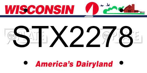 STX2278 Wisconsin License Plate