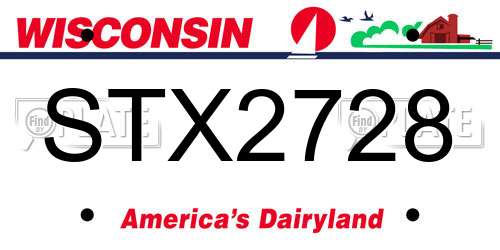 STX2728 Wisconsin License Plate