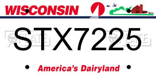 STX7225 Wisconsin License Plate