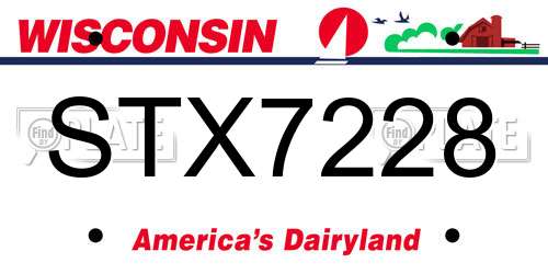 STX7228 Wisconsin License Plate