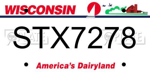 STX7278 Wisconsin License Plate