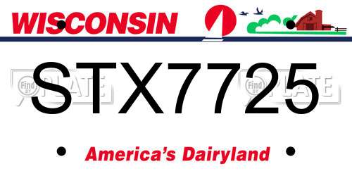 STX7725 Wisconsin License Plate