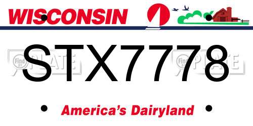 STX7778 Wisconsin License Plate