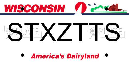 STXZTTS Wisconsin License Plate