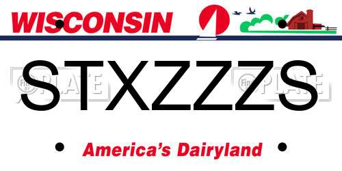 STXZZZS Wisconsin License Plate