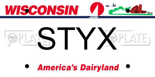 STYX Wisconsin License Plate