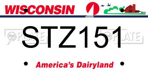 STZ151 Wisconsin License Plate