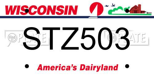 STZ503 Wisconsin License Plate