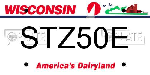 STZ50E Wisconsin License Plate
