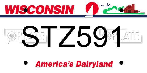 STZ591 Wisconsin License Plate