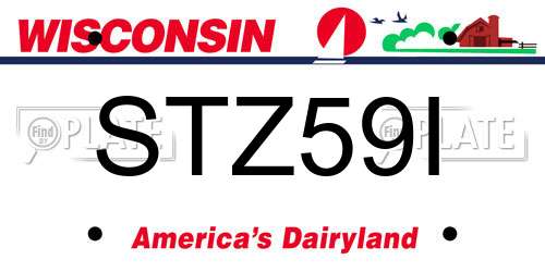 STZ59I Wisconsin License Plate